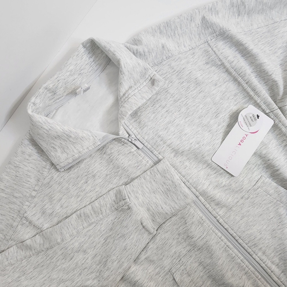 Yogalicious Scuba Muse‎ Jacket Women's Heather Gray Full Zip Size S